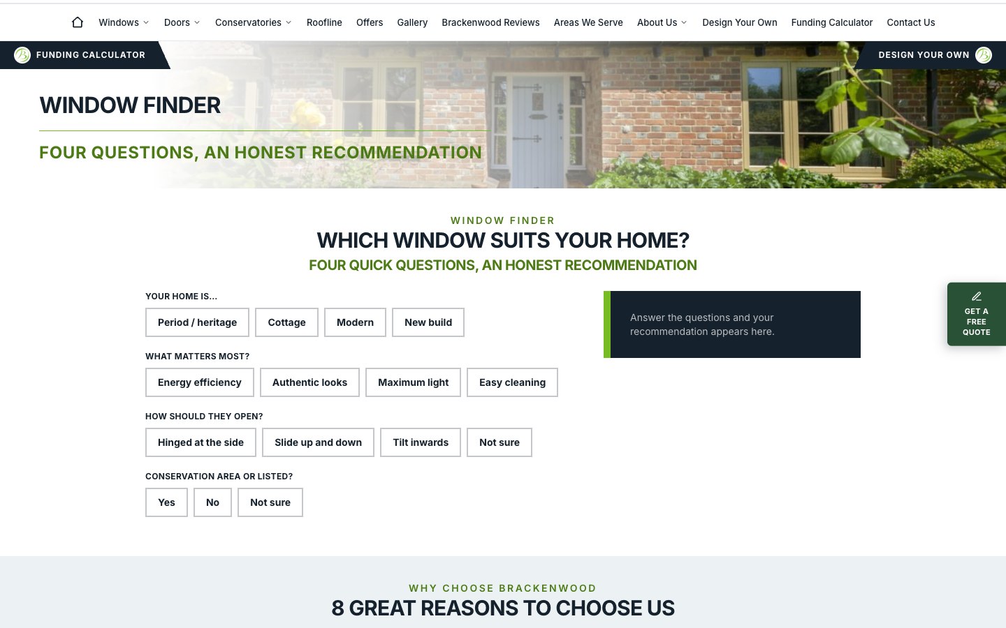 Brackenridge — Guided choices with the window finder