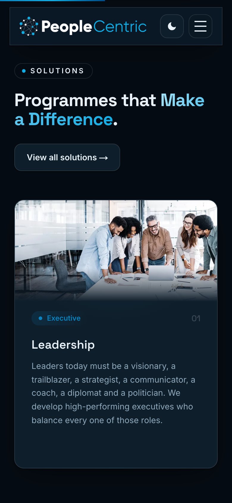 PeopleCore on a phone — Programmes