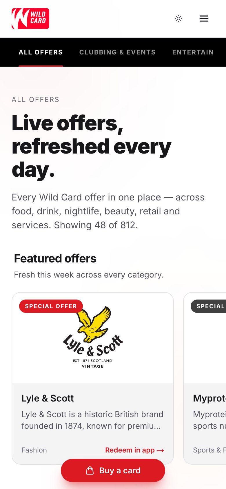 Wild Deck on a phone — Browse offers